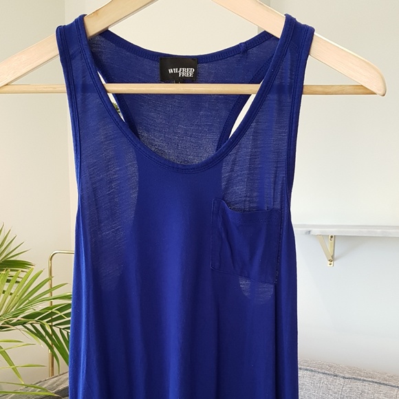 Aritzia WILFRED FREE Racerback Blue Tank Top Small - Picture 2 of 5